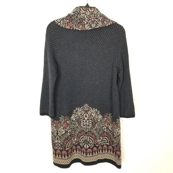 Anthropologie Moth Women Imperial Garden Wool Blend Sweater Dress Sz S Boho Knit - Picture 4 of 8
